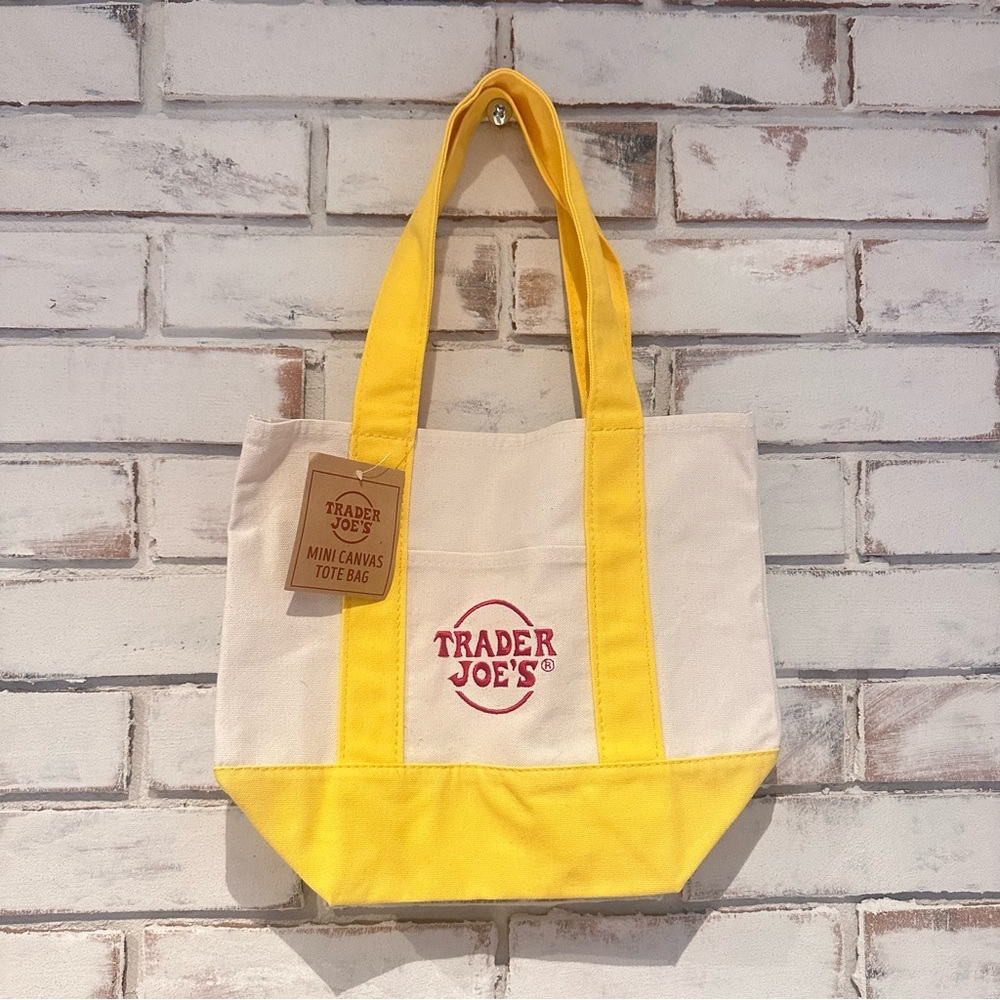 Trader Joe’s mini cavas tote bag yellow